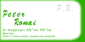 peter ronai business card