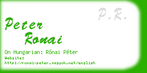 peter ronai business card